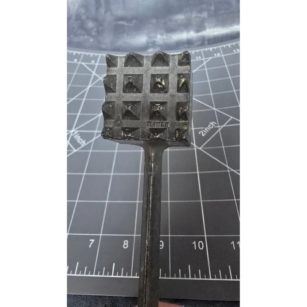 Vintage Cast Metal Meat Tenderizer Mallet Dual Sided Heavy Duty Kitchen Tool